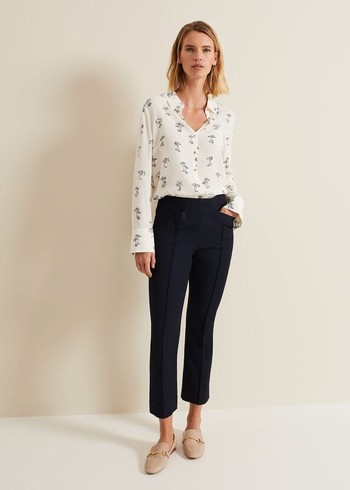 Phase Eight Miah Stretch Capris Trousers Navy USA | 5620781-NR